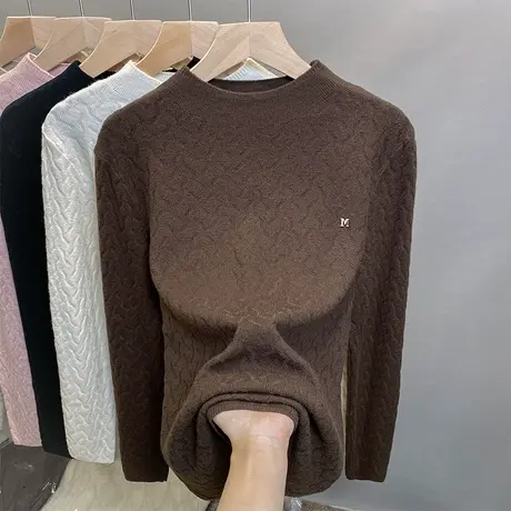 半高领毛衣女打底衫2023秋冬新款套头外穿洋气针织衫修身内搭上衣商品大图