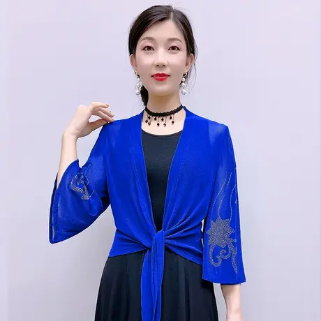 配吊带裙子防晒衣开衫女夏季2022新款冰丝小外套披肩罩衫网纱短款图片