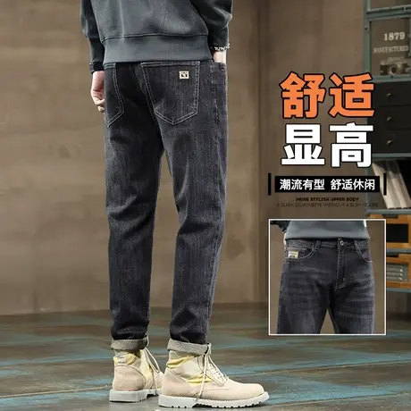 广州男装日系港风潮牌痞帅气直筒休闲牛仔裤春秋款新塘水洗男裤子图片