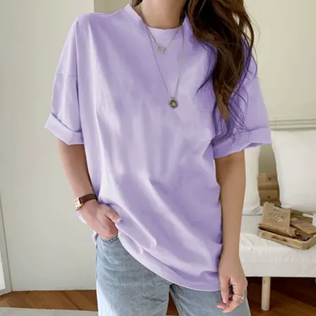 2024年夏季新款宽松情侣女装设计感上衣服白色冰丝别致短袖t恤潮商品大图