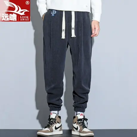 男士运动裤束口宽松直筒男裤秋冬款休闲裤2022新款松紧腰抽绳卫裤图片