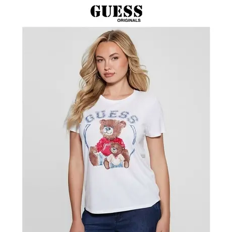 【38上新季】GUESSOriginals女士百搭可爱印花小熊短袖商品大图