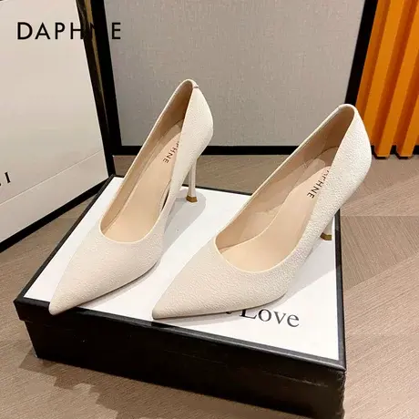达芙妮法式小高跟单鞋女鞋子2022年新款夏季2021气质春秋浅口细跟图片