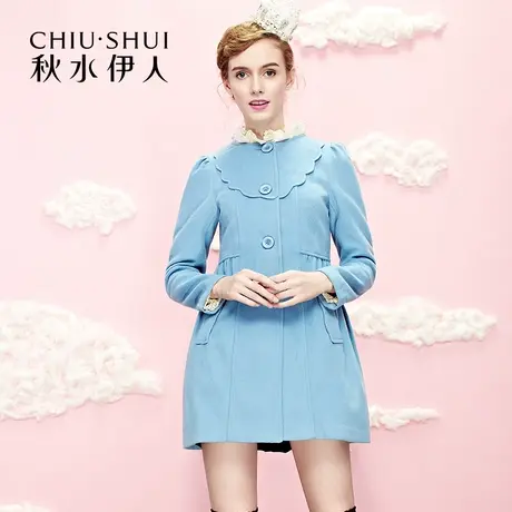 秋水伊人2020秋季休闲修身气质淑女百搭显瘦毛呢大衣女FR965图片