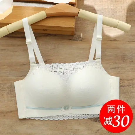思晴抹胸式内衣女小胸薄款文胸聚拢上托蕾丝无钢圈胸罩防走光裹胸图片