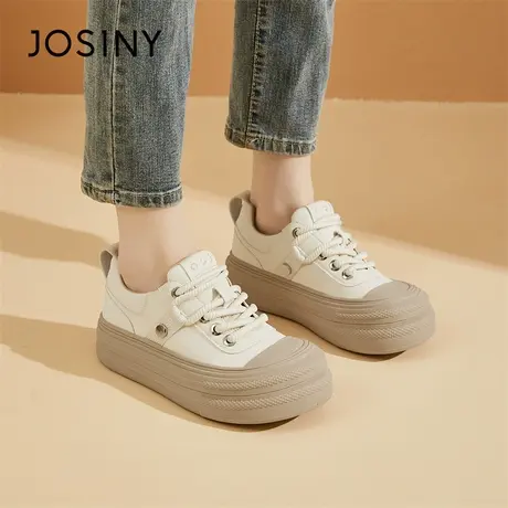 Josiny/卓诗尼休闲鞋女款2024新款春季通勤增高厚底运动健步板鞋商品大图