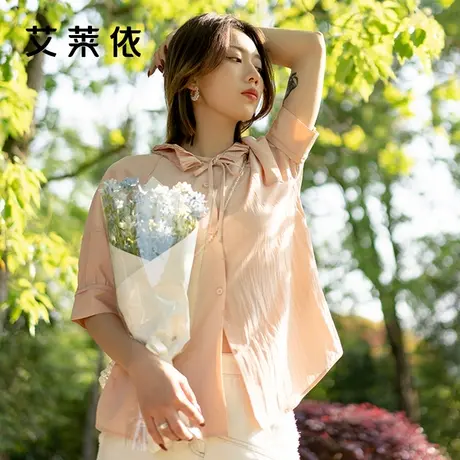 艾莱依雪纺衬衫女夏季新款时尚宽松设计感休闲上衣小个子气质小衫图片