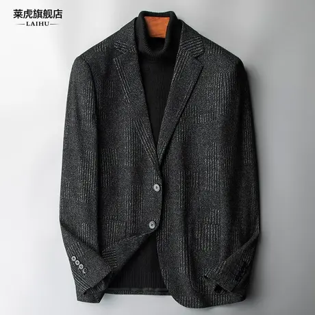 商务中年男士西服上衣秋季新款时尚修身百搭休闲小西装男单件上衣图片