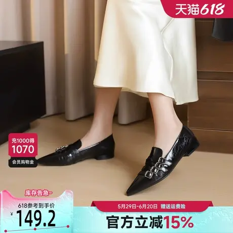 戈美其网红皮带扣单鞋女2025春季新款小众设计感时尚尖头玛丽珍鞋商品大图