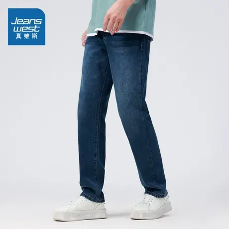 LG真维斯男装 2025春季新款 男款时尚cleanfit百搭修身牛仔长裤商品大图