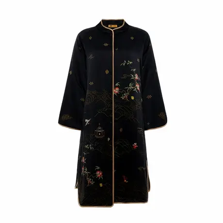 爱慕皇锦睡衣女桑蚕丝家居服定位印花棉袍-海屋添筹HJ21516图片