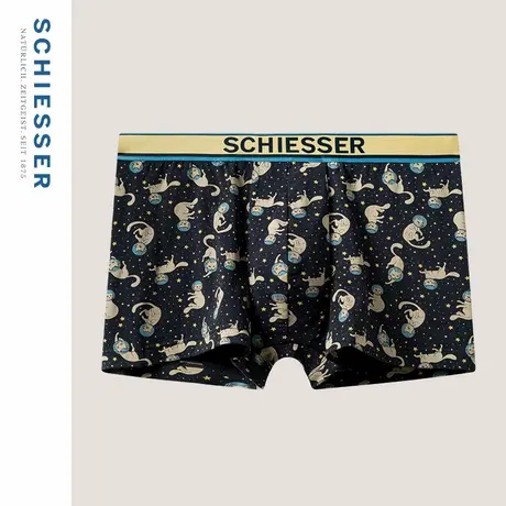 SCHIESSER舒雅Fresh系列男士棉质印花柔软亲肤透气中腰平角内裤商品大图