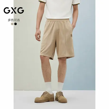 25春夏新品GXG男装双色坑条设计时尚百搭五分裤男休闲短裤商品大图