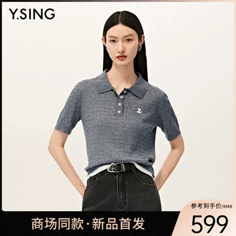 【商场同款】Y.SING衣香丽影2025秋灰色针织套头衫150729021图片