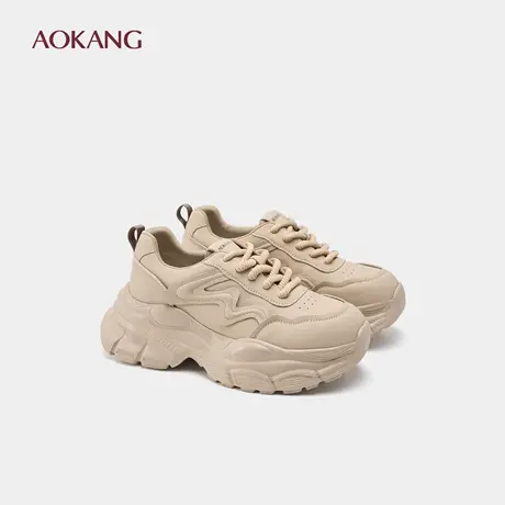 奥康 女鞋秋季新款轻便老爹鞋女厚底增高休闲运动门店发货图片