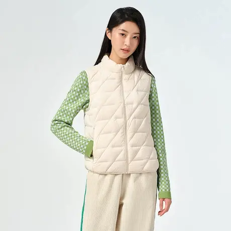坦博尔奥莱官方短款轻薄渐变羽绒服马甲女立领时尚春季保暖外套女商品大图