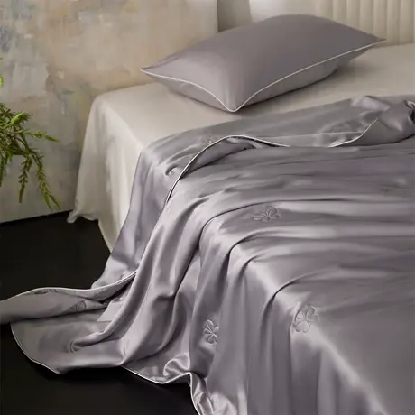 恒源祥60S兰精天丝蚕丝夏被简约舒适透气夏季单双人夏凉被空调被商品大图