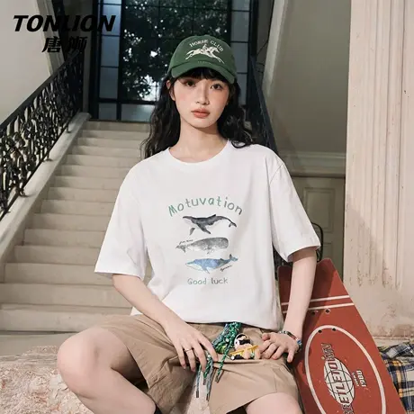 唐狮官方纯棉短袖t恤女2026新款白色打底衫半袖超好看单穿上衣VC商品大图