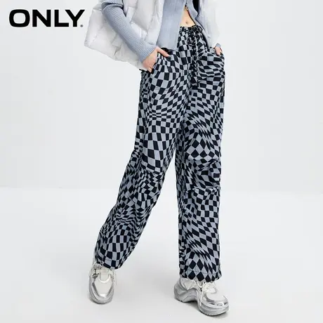 ONLY2023夏季新款时尚宽松显瘦抽绳满印阔腿休闲裤女商品大图