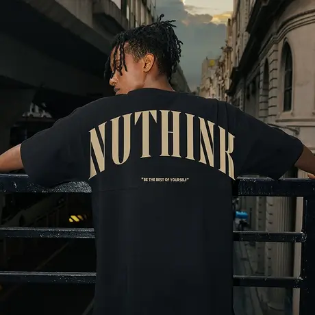 Nuthink美式高街字母t恤男短袖潮牌潮流ins宽松大码半截袖夏季潮商品大图