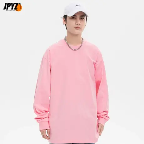 纯色长袖T恤圆领打底衫男生宽松潮黑色秋衣纯棉体秋冬季内搭上衣商品大图