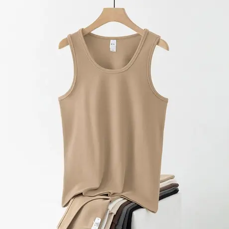 300g重磅背心男秋冬保暖德绒无袖t恤健身运动坎肩双面绒打底马甲商品大图