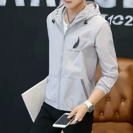 夏天防晒衣男带帽休闲运动轻薄外套男士夹克薄款褂子夏装潮流衣服商品大图