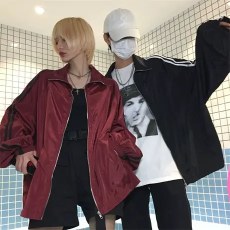 立领夹克女2020秋季新款韩版潮流上衣服运动休闲拉链开衫翻领外套商品大图