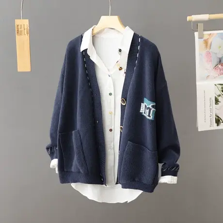 秋冬新款毛衣针织开衫外套女装2024高级感外搭上衣V领加厚女装潮图片