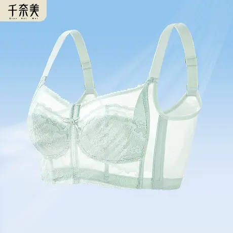 千奈美大胸显小内衣女夏季薄款文胸无钢圈收副乳显胸小全包胸罩商品大图