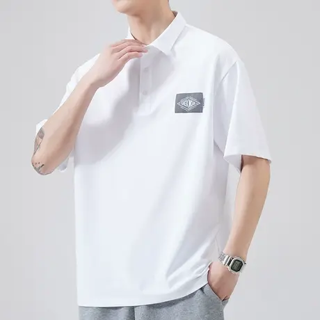 夏季有领T恤男士2024年新款衬衫领短袖polo衫男装夏天翻领上衣服商品大图