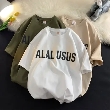 100%纯棉美式hiphop潮牌复古短袖t恤男女春夏宽松高街上衣图片