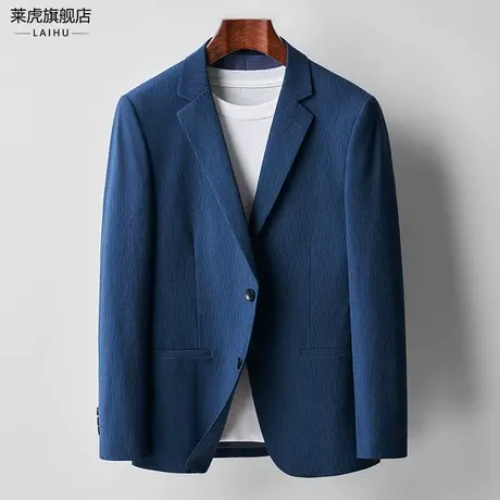 春季薄款西装外套男士青中年修身商务百搭时尚休闲单件潮流小西服商品大图