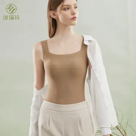 吊带背心女士无痕文胸一体美背内搭带胸垫防走光外穿打底抹胸内衣商品大图