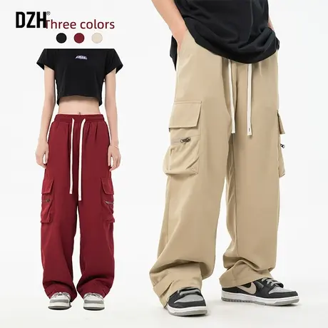 青少年直筒工装裤男春季2024年新款hiphop裤子美式高街休闲裤男款商品大图