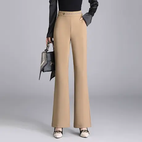 高腰显瘦长裤直筒喇叭裤女春季2024新款气质通勤微喇职业裤休闲裤商品大图