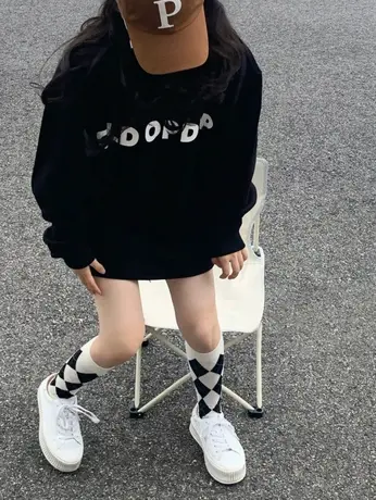 卫衣女2022新款春秋薄款宽松圆领ins潮长袖美式复古oversize上衣商品大图