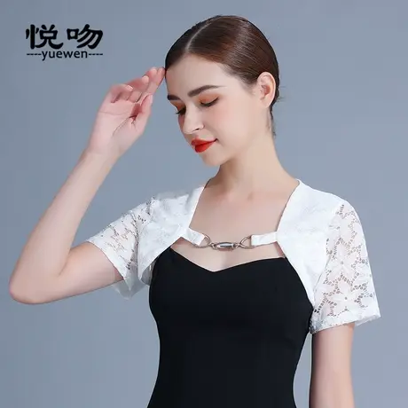 蕾丝小坎肩女夏短款开衫配裙子的外搭时尚短袖小披肩百搭薄短外套图片