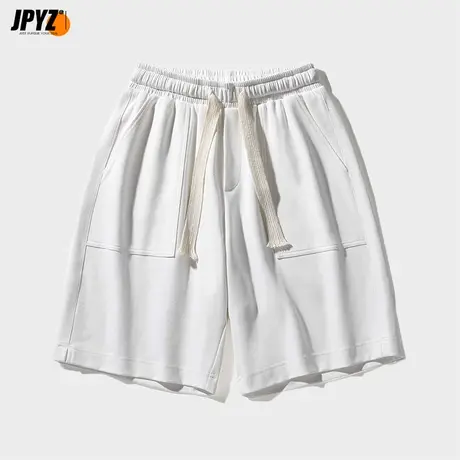 短裤男士夏季潮流纯色大裤衩宽松运动休闲裤薄款男生外穿五分中裤商品大图