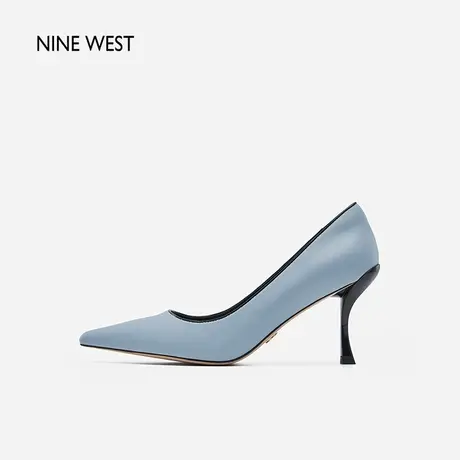 Nine West/玖熙高跟鞋2023秋季新款青绿腰跟尖头典雅单鞋细跟羊皮商品大图