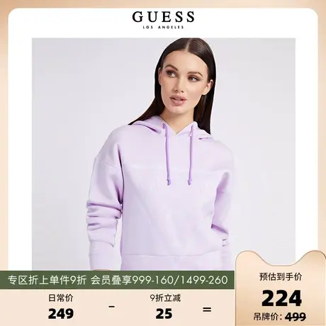 GUESS秋款女士舒适简约oversize休闲连帽卫衣-V2GQ24KAMN2商品大图