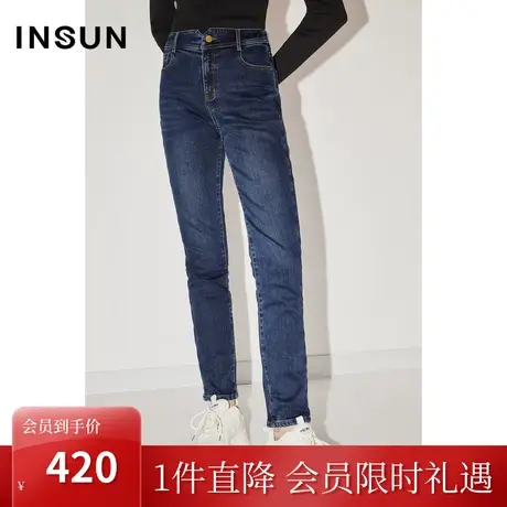 恩裳COVER冬季2022时尚通勤抗菌吸湿发热水洗经典小脚牛仔裤商品大图