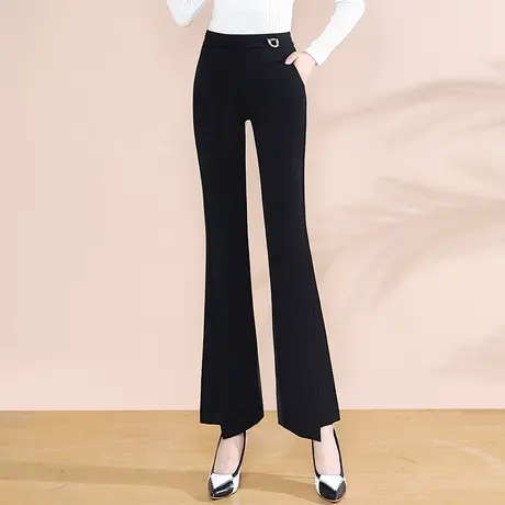 2023秋季新款微喇裤女高腰修身通勤鱼尾裤长裤气质休闲职业喇叭裤图片