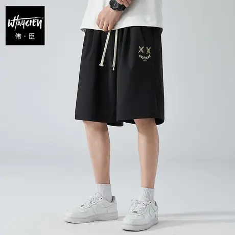 伟臣潮牌大码男装印花休闲短裤男胖子加肥加大宽松运动风肥佬中裤商品大图