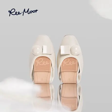 REEMOOR睿慕方头软底糖果扣平底鞋蛋卷鞋舒适休闲百搭软底单鞋女商品大图
