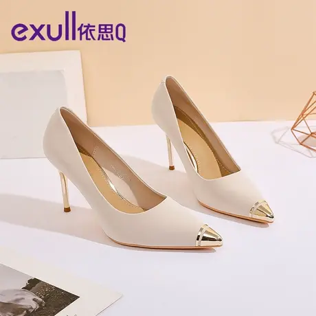 【商场同款】依思q细跟高跟鞋女秋新款时尚金属头防撞女神范单鞋商品大图