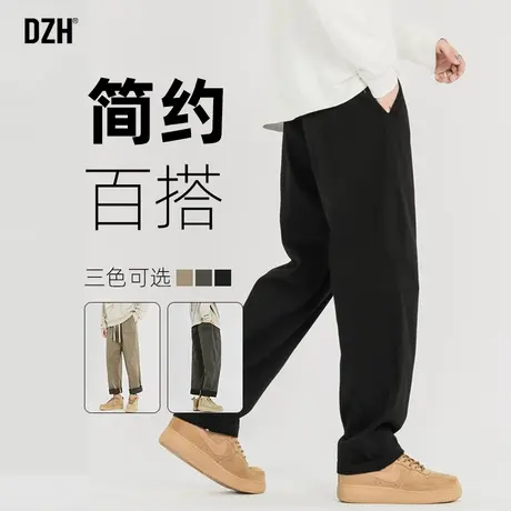 男士美式卫裤男直筒潮牌黑色运动裤秋冬新款裤子2023新款休闲长裤商品大图