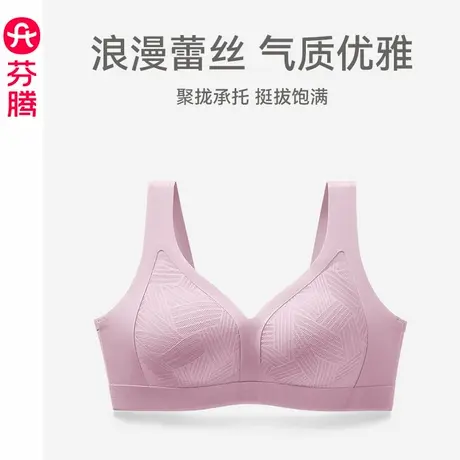 芬腾女士内衣上托防下垂聚拢蕾丝文胸性感透气无痕舒适无钢圈胸罩图片