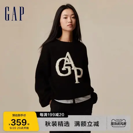 【双11预售】Gap女装秋冬2023新款LOGO宽松落肩休闲毛衣714962图片