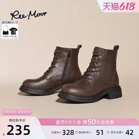 REEMOOR睿慕2025新款工装马丁靴粗跟厚底复古英伦风靴子短靴女鞋商品大图